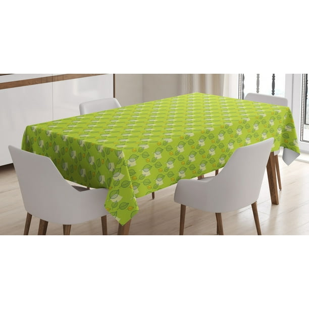 Abstract Falling Autumn Leaf Defoliation Seasonal Nature Foliage Ambesonne Green Table Runner Apple Green Yellow Pale Yellow 16 X 90 Dining Room Kitchen Rectangular Runner 